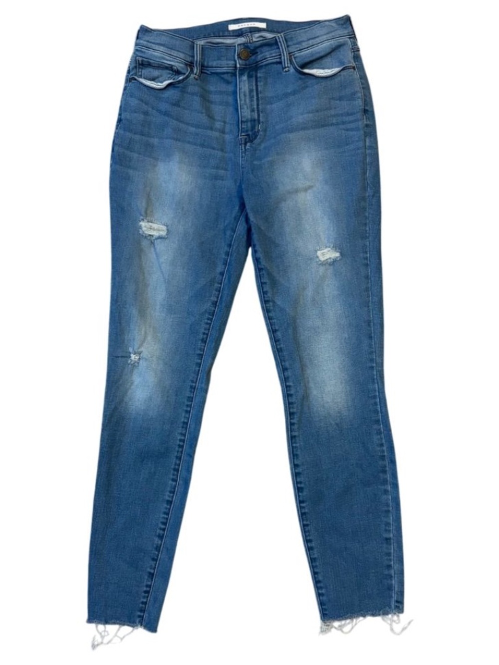 PacSun high-rise distressed raw-hem ankle jeggings